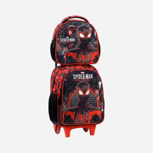 Kit Mochila De Rodinhas E Lancheira Homem Aranha Miles Xeryus