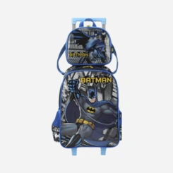 Kit Mochila De Rodinhas E Lancheira Batman Luxcel