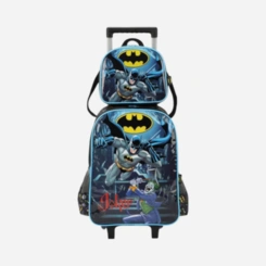 Kit Mochila De Rodinhas E Lancheira Batman Luxcel