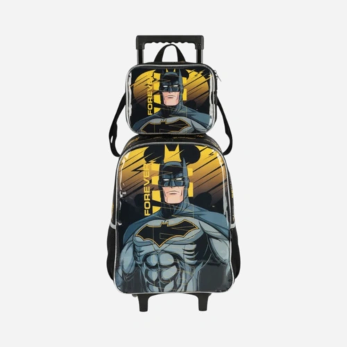 Kit Mochila De Rodinhas E Lancheira Batman Luxcel