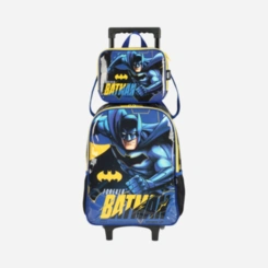 Kit Mochila De Rodinhas E Lancheira Batman Luxcel