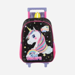 Kit Mochila De Rodinhas E Lancheira Unicórnio Luxcel