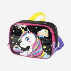 Kit Mochila De Rodinhas E Lancheira Unicórnio Luxcel