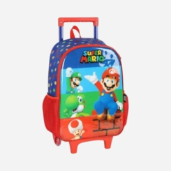 Kit Mochila De Rodinhas E Lancheira Super Mario Luxcel