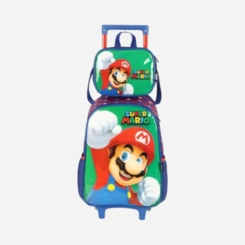 Kit Mochila De Rodinhas E Lancheira Super Mario Luxcel
