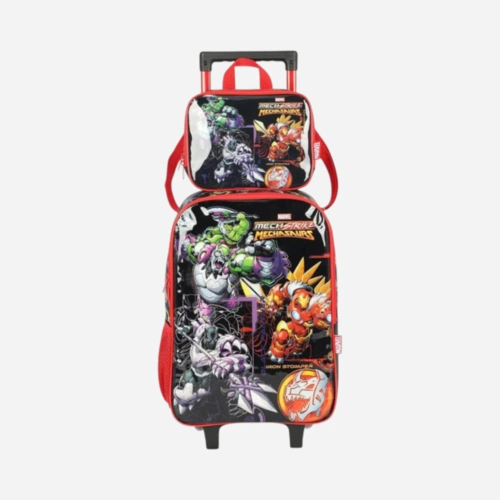 Kit Mochila De Rodinhas E Lancheira Mech Strike Luxcel