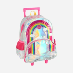 Mochila Infantil Com Rodinhas Arco-Íris Luxcel