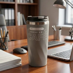 Copo Térmico Com Tampa Café 450ml