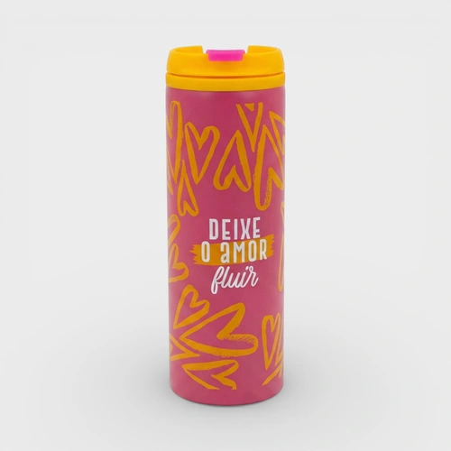 Copo Térmico Com Tampa Amor Fluir Uatt 450ml