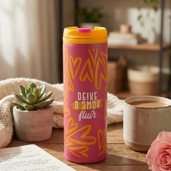 Copo Térmico Com Tampa Amor Fluir Uatt 450ml