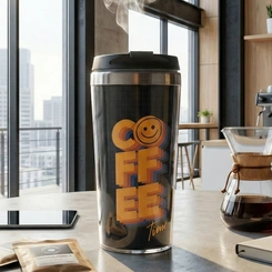 Copo Térmico Com Tampa Coffee 465ml