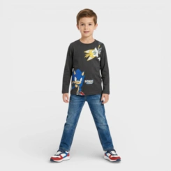 Blusa Manga Longa Infantil Menino Brandili Sonic E Tails
