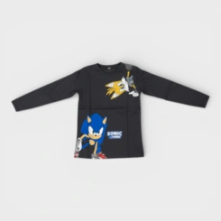 Blusa Manga Longa Infantil Menino Brandili Sonic E Tails