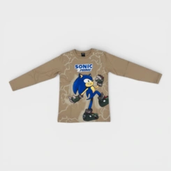 Blusa Manga Longa Infantil Menino Sonic Brandili