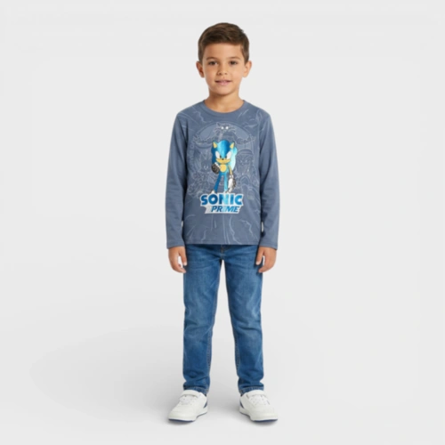 Blusa Manga Longa Infantil Menino Brandili Sonic
