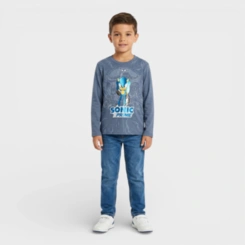 Blusa Manga Longa Infantil Menino Brandili Sonic