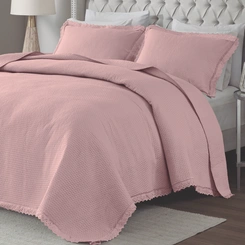 Colcha De Casal Romantic Lisa Com Bordado Inglês Corttex 200 Fios