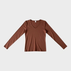 Blusa Básica Feminina Gola V E Manga Longa Rovitex