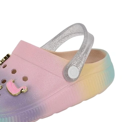 Babuche Infantil Menina Arco Iris Molekinha