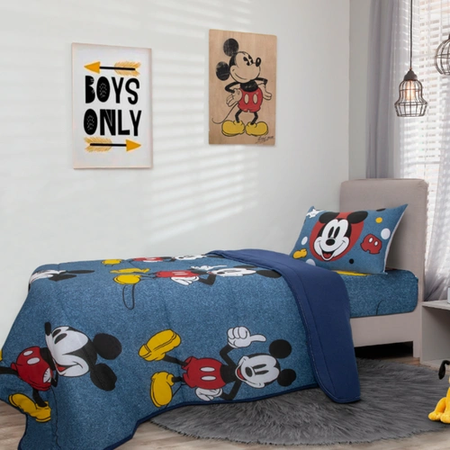 Edredom Solteiro Infantil Mickey E Minnie Portallar