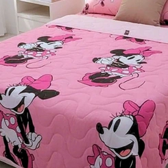 Edredom Casal Mickey E Minnie Portallar 100% Algodão