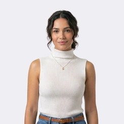 Blusa Feminina Garrafinha em Tricot Canelado