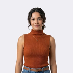 Blusa Feminina Garrafinha em Tricot Canelado