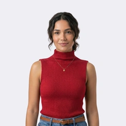 Blusa Feminina Garrafinha em Tricot Canelado