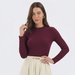 Blusa Feminina Manga Longa Clássica
