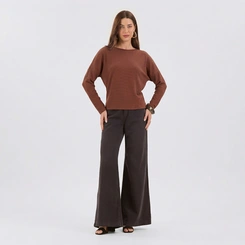 Blusa Feminina Malha Texturizada Manga Longa