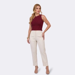 Regata Cropped Feminina Tricô