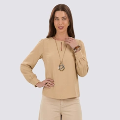 Blusa Feminina Manga Longa E Punho Ajustado