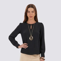 Blusa Feminina Manga Longa E Punho Ajustado