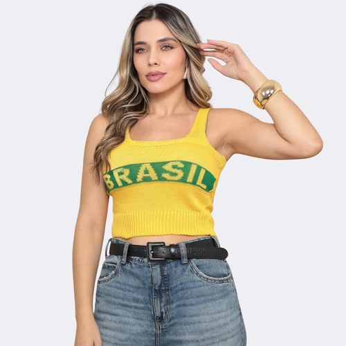 Cropped Brasil Tricot Premium