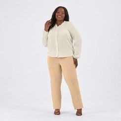 Calça Feminina Clássica Reta Plus Size Conforto