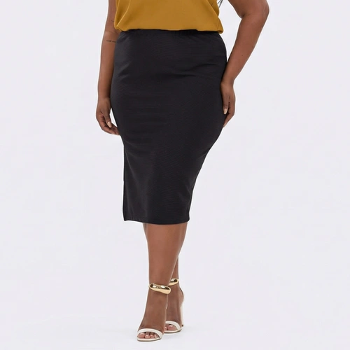 Saia Lápis Feminina Tecido Cotelê Plus Size