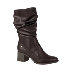 Bota Feminina Casual Cano Médio Com Salto Bloco Mississipi