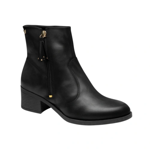 Bota Feminina Casual Cano Curto E Salto Bloco Mississipi
