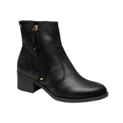 Bota Feminina Casual Cano Curto E Salto Bloco Mississipi