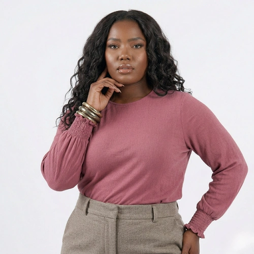 Blusa Feminina Plus Size Manga Longa Rovitex