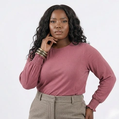 Blusa Feminina Plus Size Manga Longa Rovitex