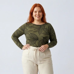 Blusa Feminina Manga Longa Plus Size Secret Glam