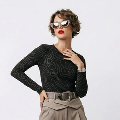 Blusa Feminina Estampada Manga Longa Rovitex