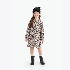 Vestido Infantil Manga Longa Menina Animal Print Oncinha Rovitex