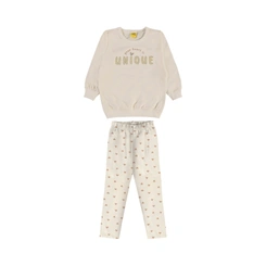 Conjunto Infantil Menina Moletom Manga Longa Estampado Rovitex