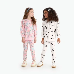 Conjunto Infantil Menina Moletom Manga Longa Estampado Rovitex