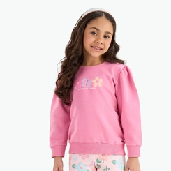 Conjunto Infantil Menina Moletom Manga Longa Estampado Rovitex