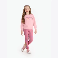 Conjunto Infantil Menina Moletom Manga Longa Com Legging Rovitex