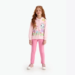 Conjunto Infantil Menina Moletom Aberto Com Capuz E Legging Rovitex