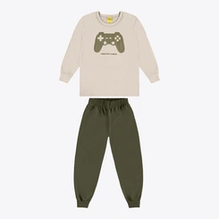 Conjunto Juvenil Menino Moletom Manga Longa Game Rovitex